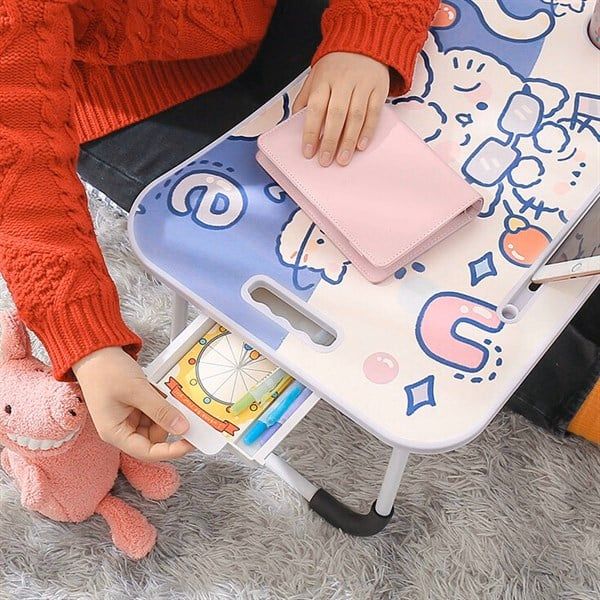 BÀN GỖ GẬP MÈO TÍM