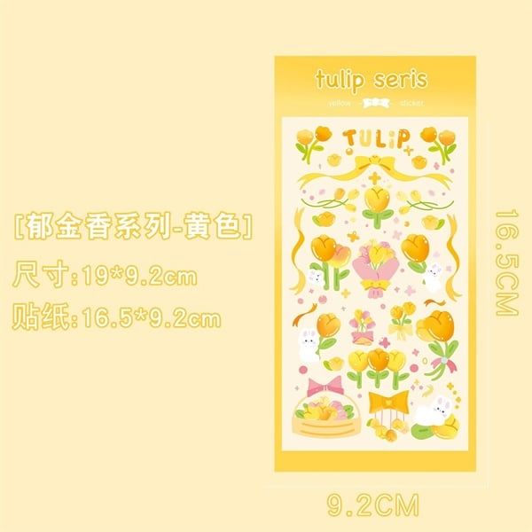 Sticker tulip thỏ lấp lánh