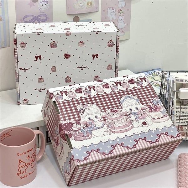 Hộp quà gập cừu bánh kem 25x19x9cm