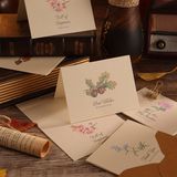 Thiệp cành hoa chữ nhật ngang bao thư nâu