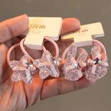 Set 2 chun sequin hồng đính ngọc nơ