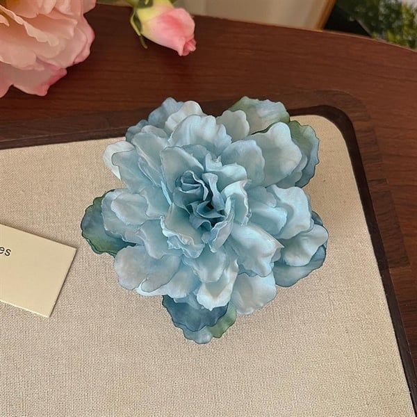 Kẹp tóc hoa mẫu đơn cánh lượn sóng