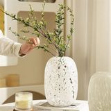 Lọ hoa thuỷ tinh bầu dục loang trắng 30cm