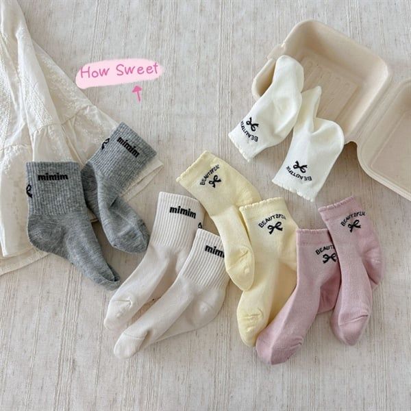 Tất Kid mặt lưới chữ nơ