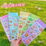 Sticker thỏ gấu 3D nổi