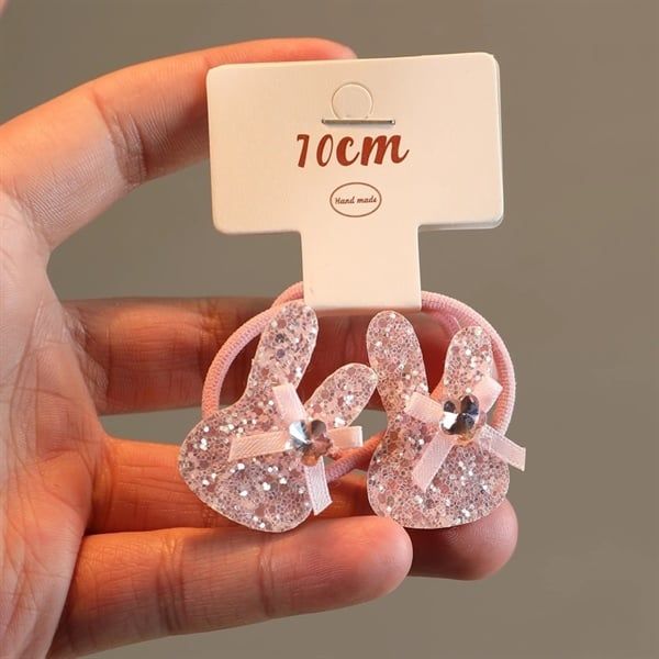 Set 2 chun sequin hồng đính ngọc nơ