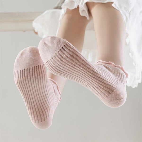 Tất The TeaLife gân sọc cổ nhún bèo