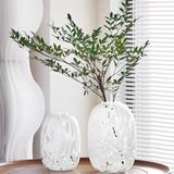 Lọ hoa thuỷ tinh bầu dục loang trắng 30cm