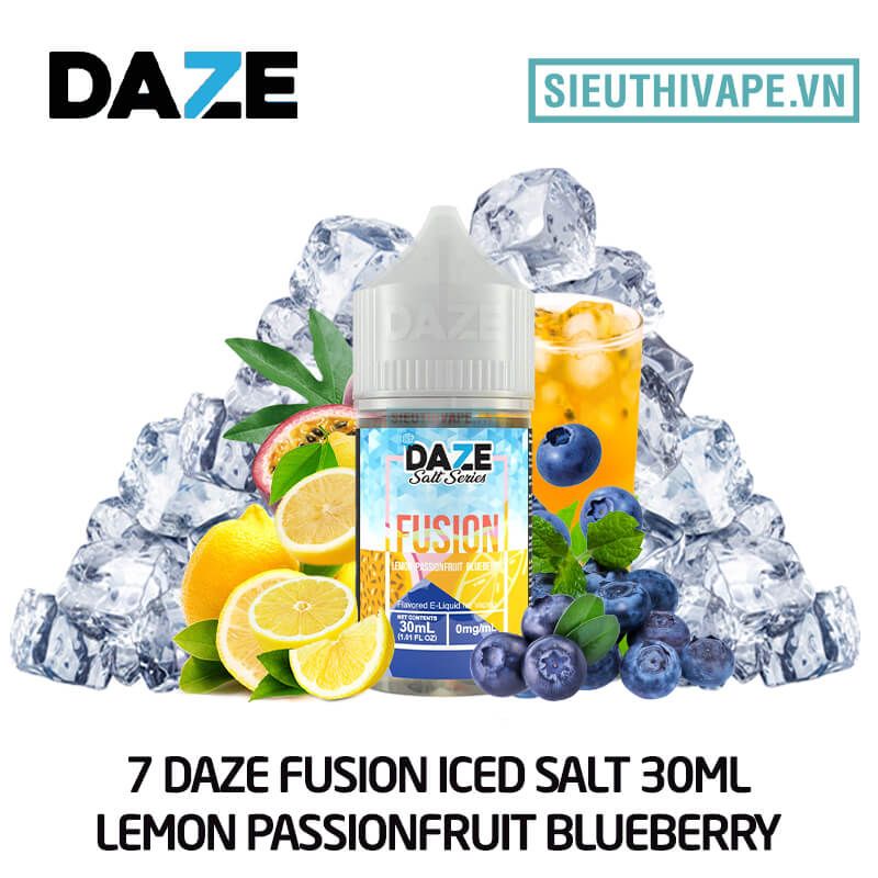  7 Daze Fusion Salt Lemon Passionfruit Blueberry 30ml - Tinh Dầu Salt Nic Mỹ 