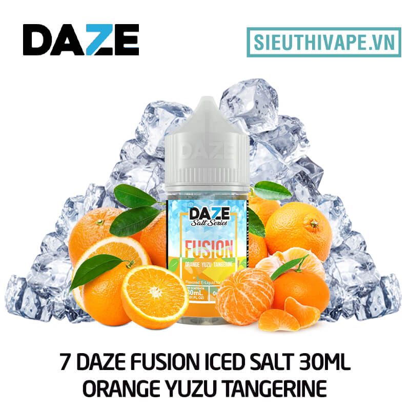  7 Daze Fusion Salt Orange Yuzu Tangerine 30ml - Tinh Dầu Salt Nic Mỹ 