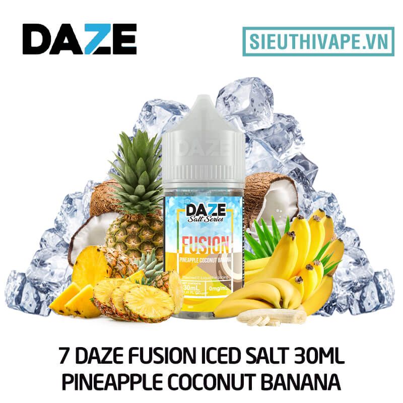  7 Daze Fusion Salt Pineapple Coconut Banana 30ml - Tinh Dầu Salt Nic Mỹ 