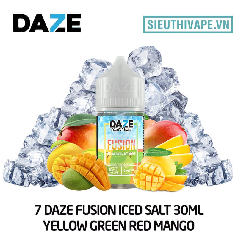  7 Daze Fusion Salt Yellow Green Red Mango 30ml - Tinh Dầu Salt Nic Mỹ 