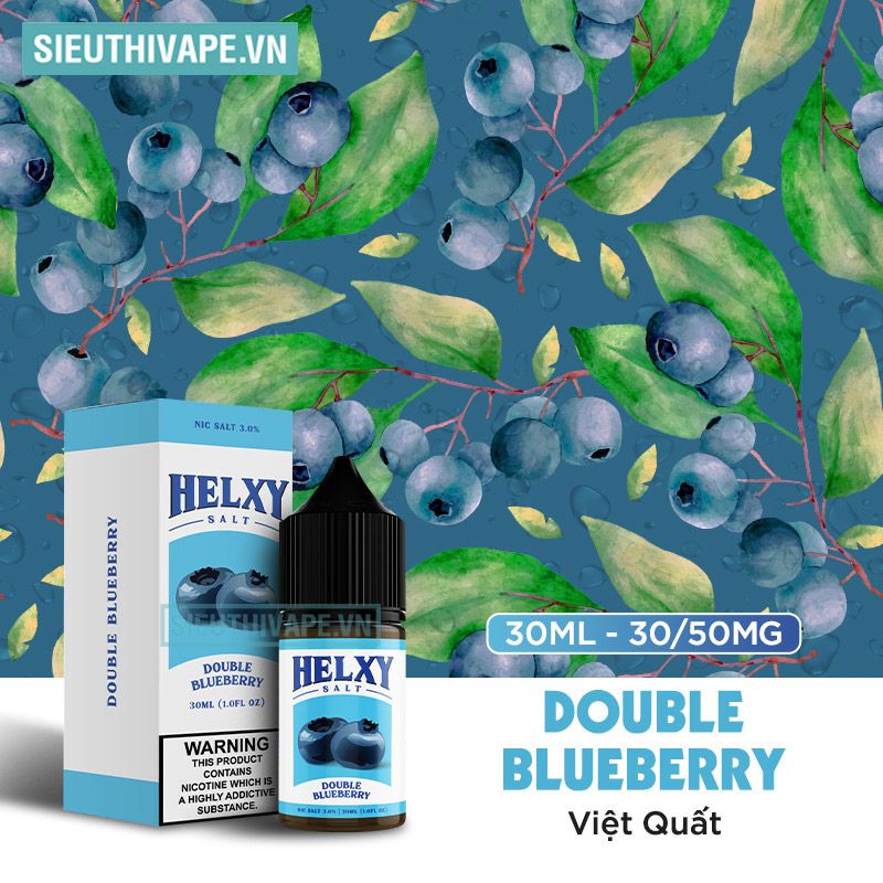  Helxy Salt Double Blueberry 30ml - Tinh Dầu Saltnic Chính Hãng 