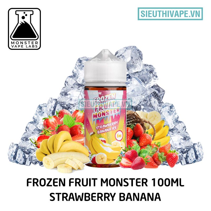  Frozen Fruit Monster Strawberry Banana 100ml - Tinh Dầu Vape Mỹ Chính Hãng 