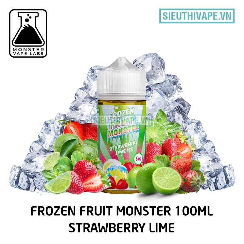  Frozen Fruit Monster Strawberry Lime 100ml - Tinh Dầu Vape Mỹ Chính Hãng 