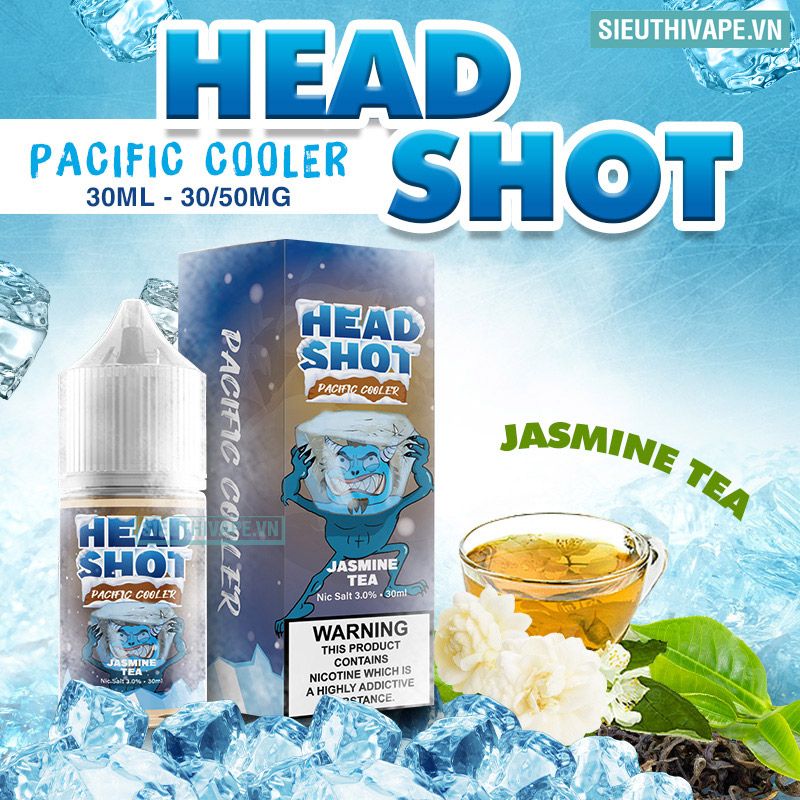  Headshot Pacific Cooler Jasmine Tea 30ml - Tinh Dầu Saltnic Chính Hãng 
