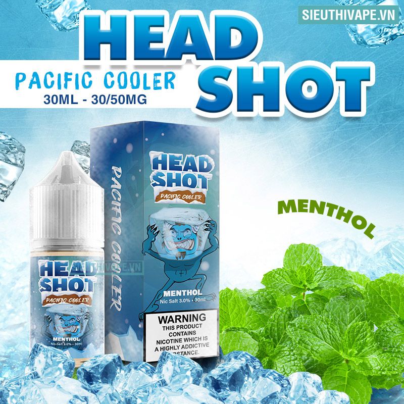  Headshot Pacific Cooler Menthol 30ml - Tinh Dầu Saltnic Chính Hãng 