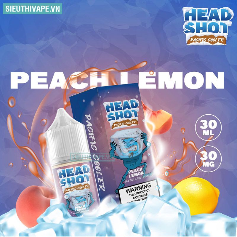  Headshot Pacific Cooler Peach Lemon 30ml - Tinh Dầu Saltnic Chính Hãng 
