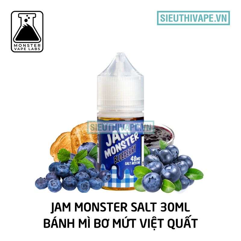  Jam Monster Blueberry 30ml - Tinh Dầu Saltnic Chính Hãng 
