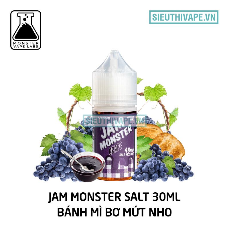  Jam Monster Salt Grape 30ml - Tinh Dầu Saltnic Chính Hãng 