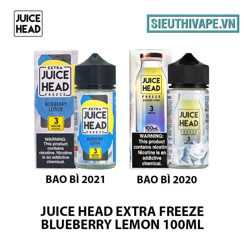 Juice Head Extra Freeze Blueberry Lemon 100ml - Tinh Dầu Vape Mỹ