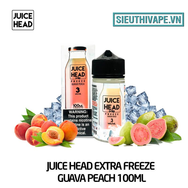 Juice Head Extra Freeze Guava Peach 100ml - Tinh Dầu Vape Mỹ