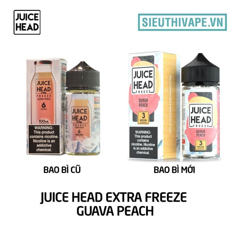 Juice Head Extra Freeze Guava Peach 100ml - Tinh Dầu Vape Mỹ