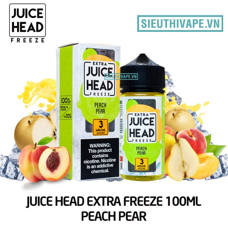 Juice Head Extra Freeze Peach Pear 100ml - Tinh Dầu Vape Mỹ
