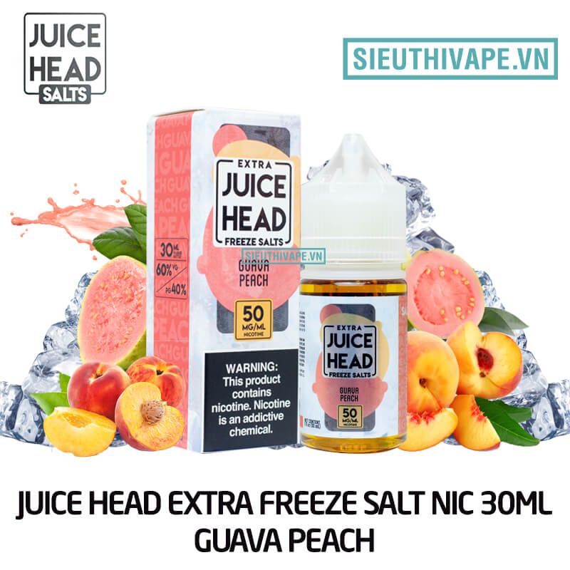 Juice Head Salt Extra Freeze Guava Peach 30ml - Tinh Dầu Salt Nic Mỹ