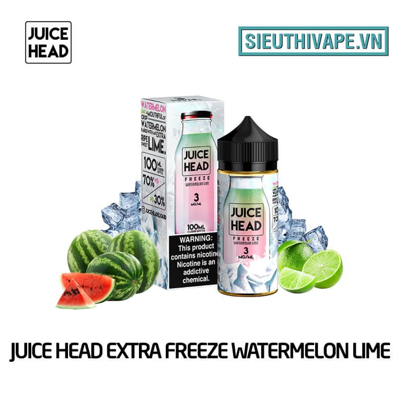 Juice Head Extra Freeze Watermelon Lime 100ml - Tinh Dầu Vape Mỹ