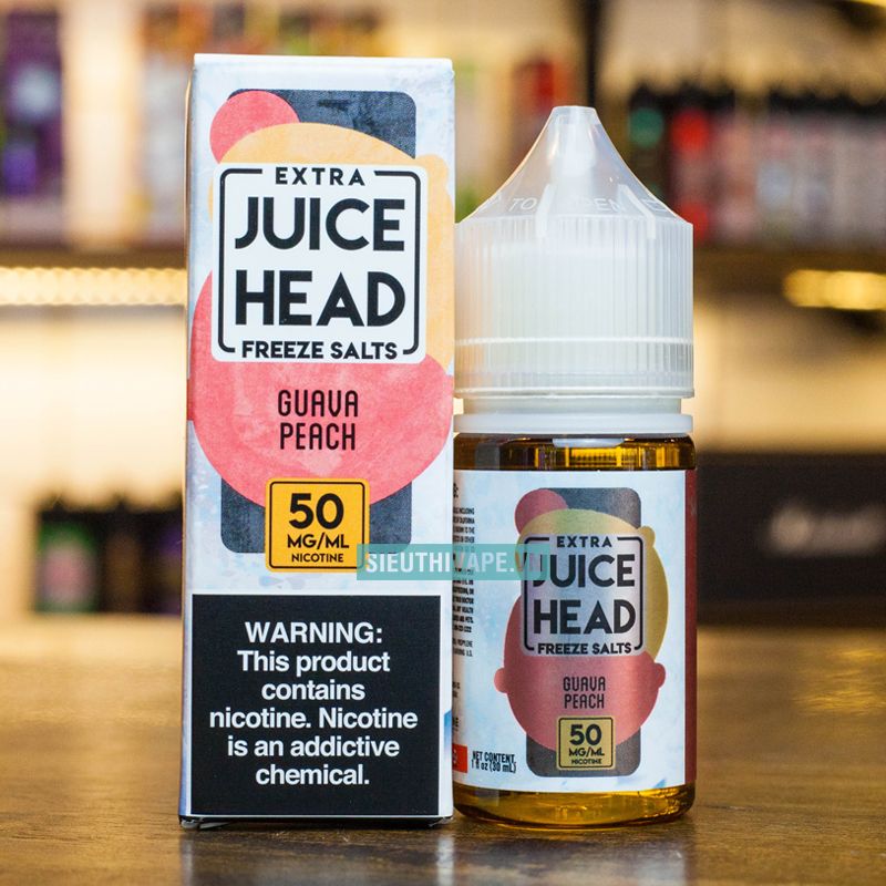 Juice Head Salt Extra Freeze Guava Peach 30ml - Tinh Dầu Salt Nic Mỹ