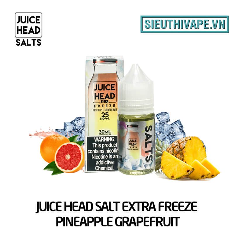 Juice Head Salt Extra Freeze Pineapple Grapefruit 30ml - Tinh Dầu Salt Nic Mỹ