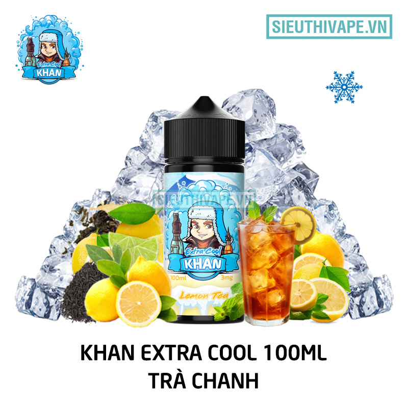 Khan Extra Cool tra chanh tinh dau vape freebase