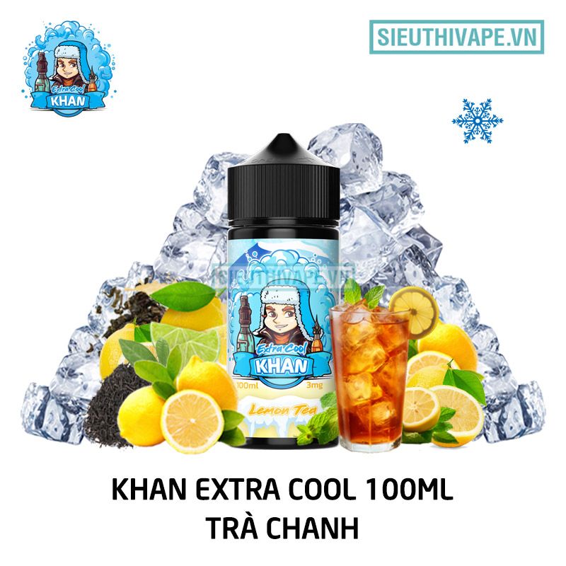  Khan Extra Cool Lemon Tea 100ml - Tinh Dầu Vape Chính Hãng 