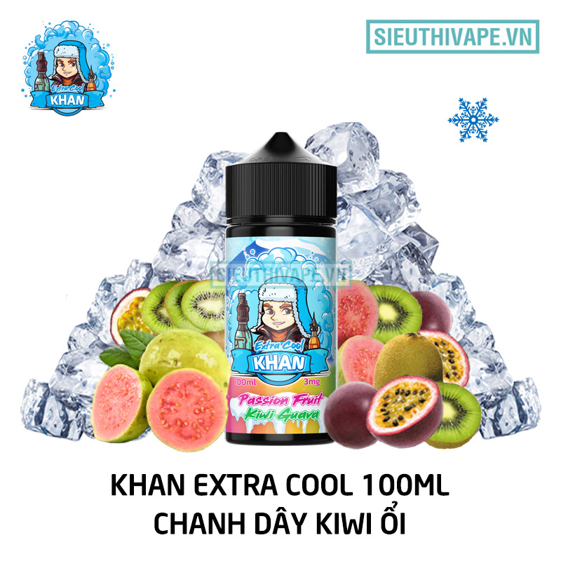 Khan Extra Cool chanh day kiwi oi juice vape 100ml