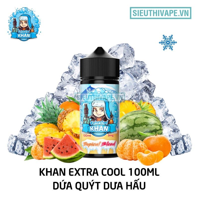  Khan Extra Cool Tropical Blend 100ml - Tinh Dầu Vape Chính Hãng 