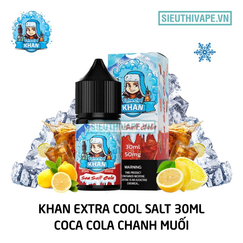  Khan Salt Extra Cool Sea Salt Cola 30ml - Tinh Dầu Salt Nic Chính Hãng 
