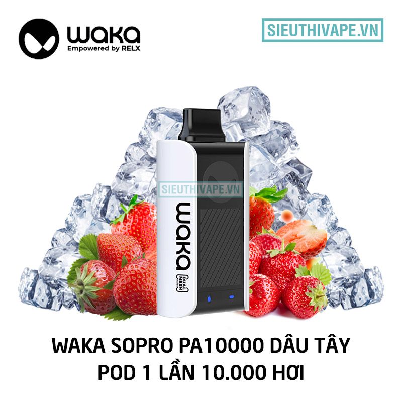  Relx Waka soPro PA10000 Strawberry Burst - Pod 1 Lần 10000 Hơi Có Sạc 