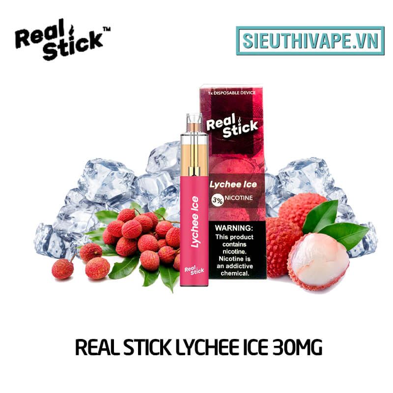  Real Stick Lychee Ice 30mg - Disposable Pod dùng 1 lần 