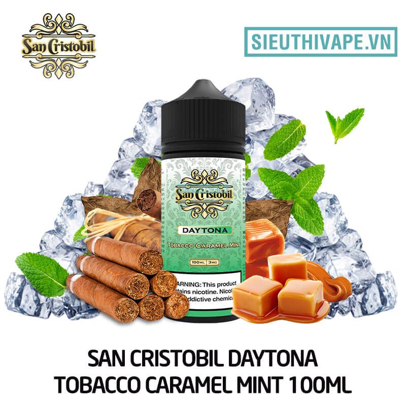  San Cristobil DAYTONA Tobacco Caramel Mint 100ml  - Tinh Dầu Vape Chính Hãng 