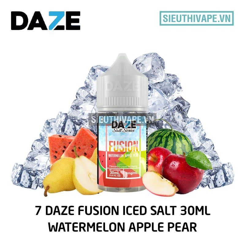  7 Daze Fusion Salt Watermelon Apple Pear 30ml - Tinh Dầu Saltnic Chính Hãng 