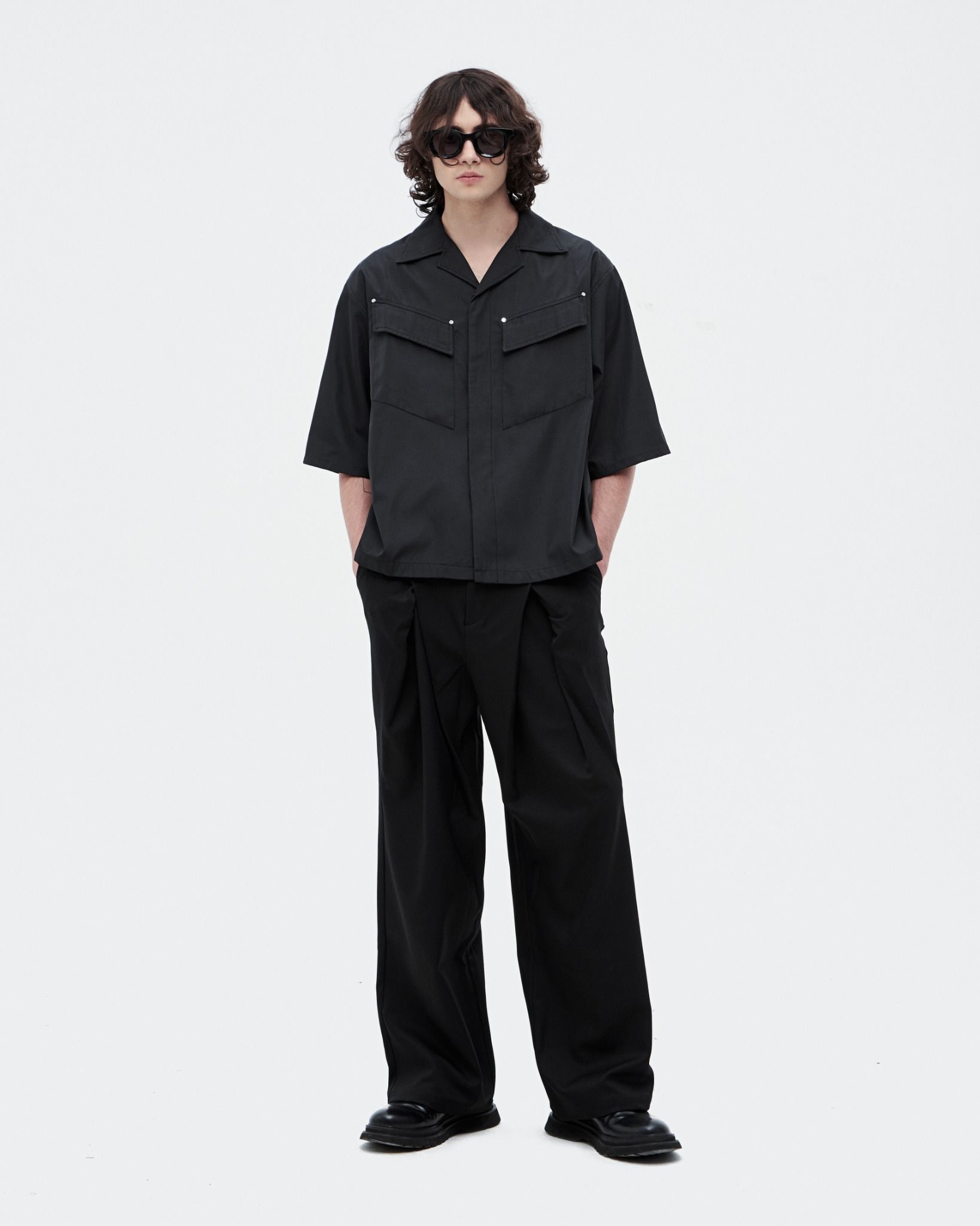 MAVERIK® NYLON CUBAN SHIRT ( BLACK )
