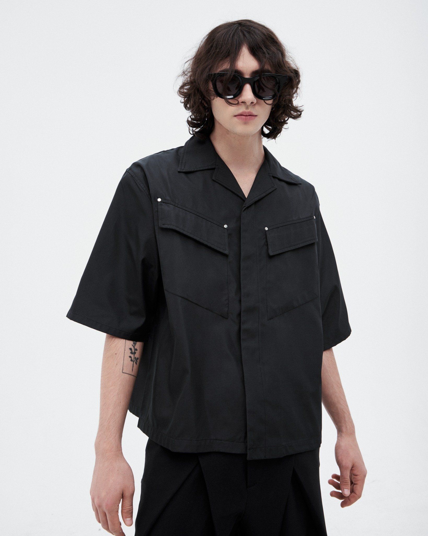 MAVERIK® NYLON CUBAN SHIRT ( BLACK )