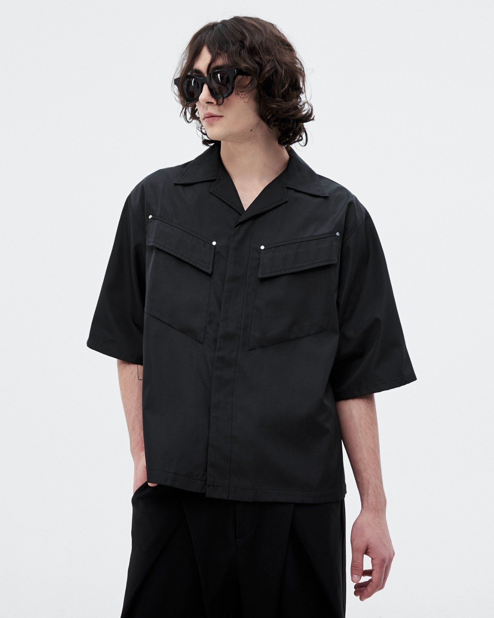 MAVERIK® NYLON CUBAN SHIRT ( BLACK )