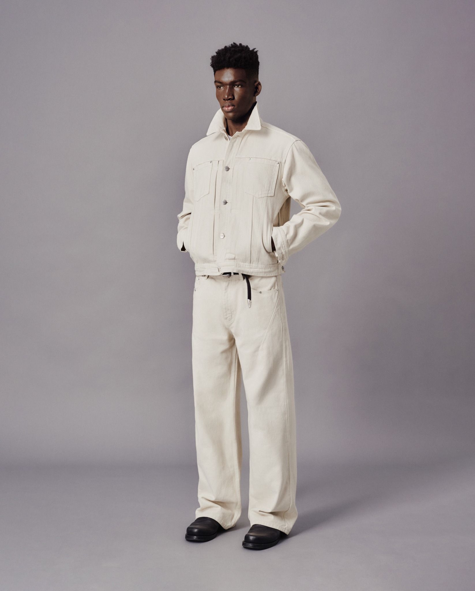 MAVERIK® TRUCKER DENIM JACKET ( CREAM WHITE )