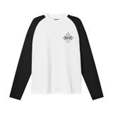  MAVERIK® - CROSS LOGO LONG SLEEVES RAGLAN T-SHIRTS ( BLACK / WHITE ) 