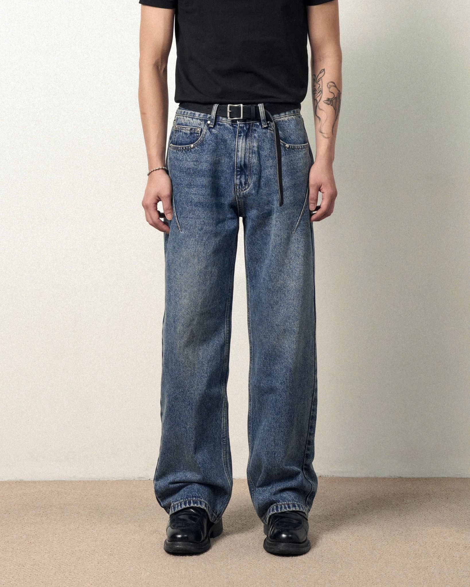 MAVERIK® VINTAGE INDIGO BLUE WASHED DENIM PANT
