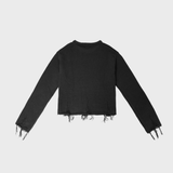  Distressed Knit Shirt ( Black ) 