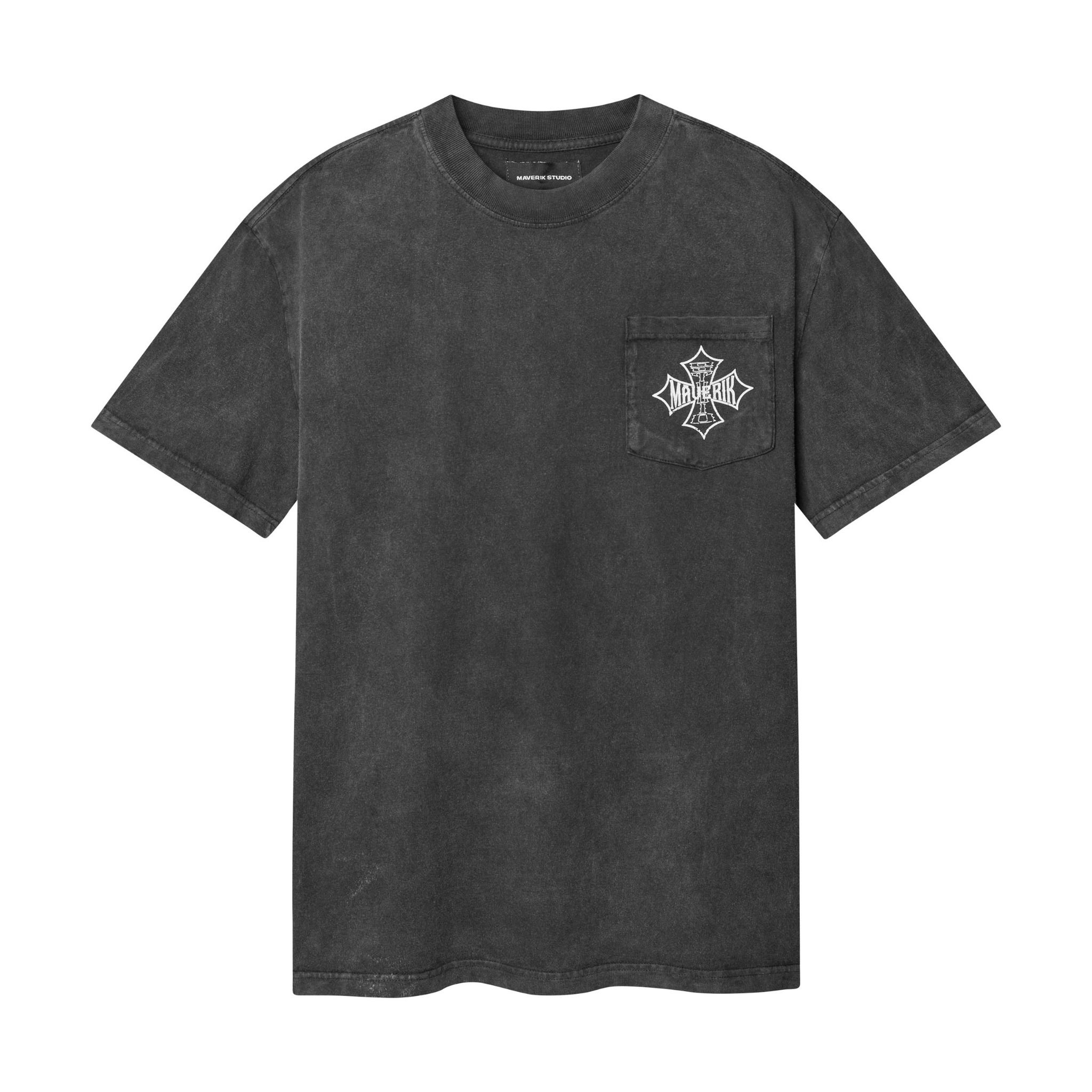  MAVERIK® - CROSS LOGO POCKET T-SHIRTS / GREY WASHED 