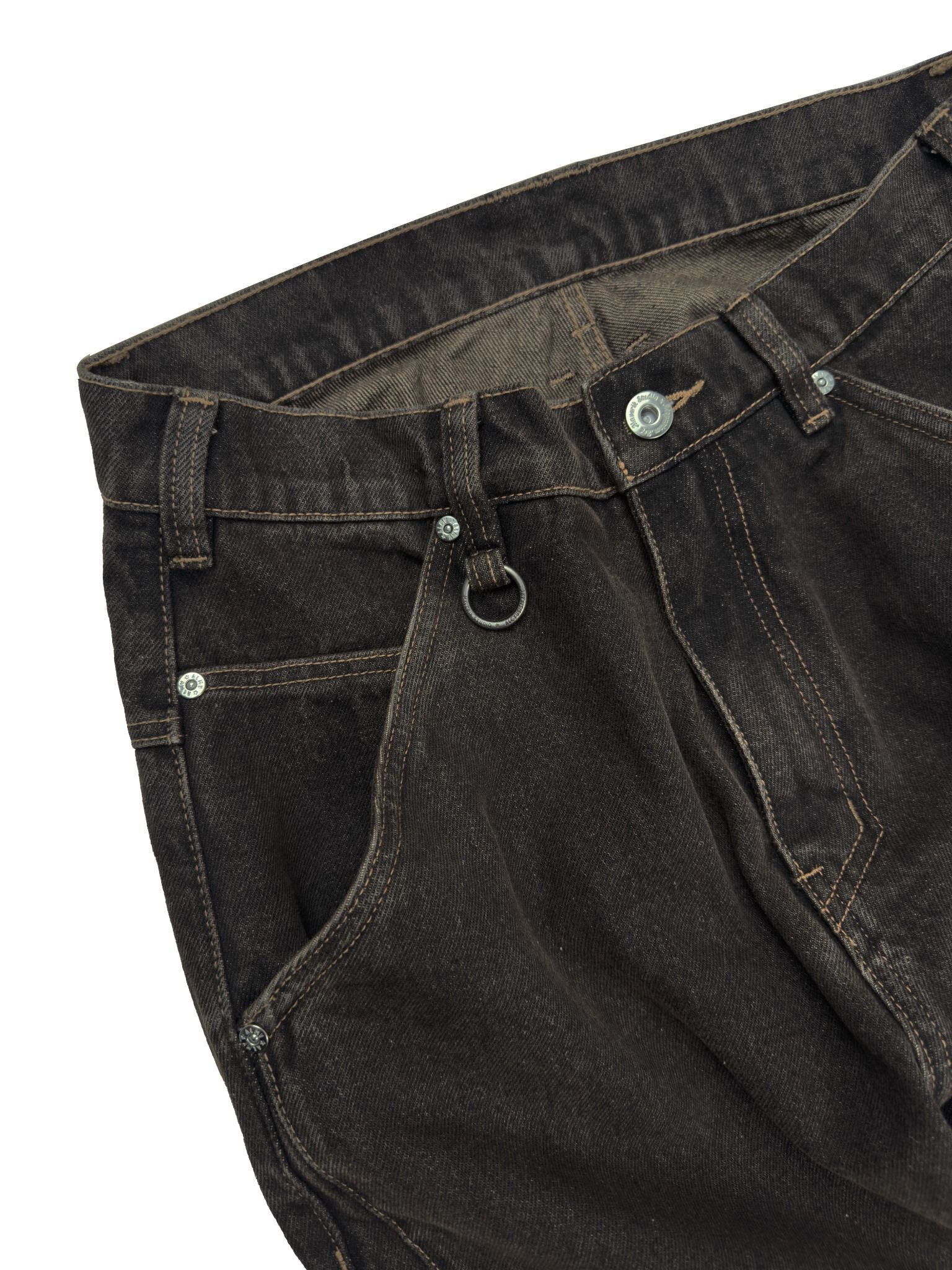 ALMV MID CUT DENIM PANTS ( UMBER / STONE WASHED )
